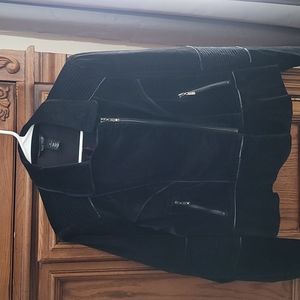 White House Black Market velvet moto jacket